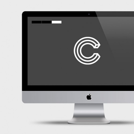 charcoal logo desktop mockup